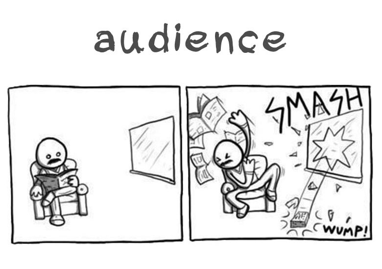 A comic strip showing bad audience targeting